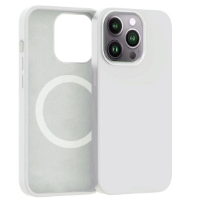 ER POWER Silikónový kryt CARNEVAL SNAP pre iPhone 14 Pro Max s MagSafe - biela