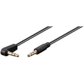 PremiumCord Kábel Jack 3.5mm - 3,5mm konektor 90 ° M / M 0,5m