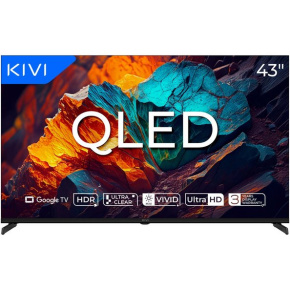 KIVI TV 43U720QB,PRIME E5 QLED, 43", UHD, SMART, Google TV, 2025, Vyrobené v CZ, Čierna