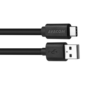 AVACOM dátový a nabíjací kábel USB - USB Type-C, 100cm, čierna