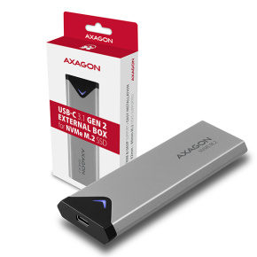 AXAGON EEM2-UG2, 10Gbps USB-C - M.2 NVMe SSD ARROW box, strieborný