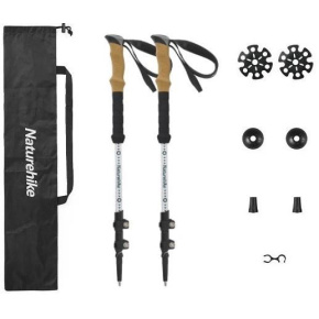 Naturehike hliníkové trekingové hole DS02 pár 520g - bílo/černé