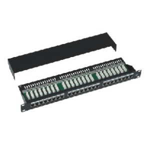 DATACOM Patch panel Cat5e 24p.1U, STP, 19 '', čierny, vyviazanie