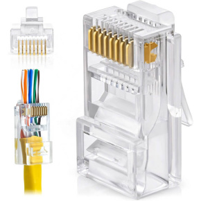 W-Star Konektor UTP RJ45EZ Cat5e 100ks 3U pozlátený 5SLD pass through RJ45EZc5S W-Star Konektor UTP RJ45EZ Cat5e 100ks 3U pozlátený 5SLD pass through RJ45EZc5S