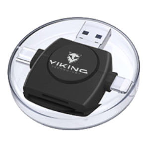 VIKING ČÍTAČKA PAMÄŤOVÝCH KARIET V4 USB3.0 4V1 čierna