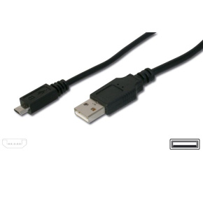 Kábel micro USB 2.0, A-B 0,75m, pre rýchle nabíjanie