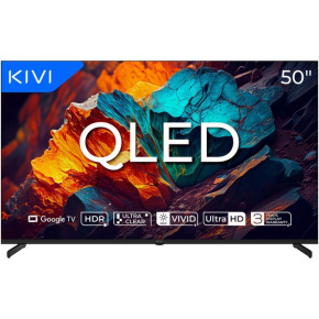 KIVI TV 50U720QB, PRIME E5 QLED, 50", UHD, SMART, Google TV, 2025, Vyrobené v CZ, Čierna