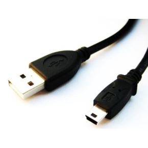 Kábel CABLEXPERT USB A-MINI 5PM 2.0 1,8m HQ Black, pozlátené kontakty
