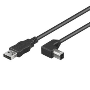PremiumCord Kábel USB 2.0, A-B, 0,5m (lomený konektor) 90°
