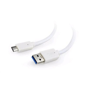 Kábel CABLEXPERT USB 3.0 AM na Type-C kábel (AM/CM), 1m, biely