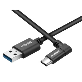 AVACOM dátový a nabíjací kábel USB - USB Type-C, 100cm, konektor v uhle 90 °, čierny