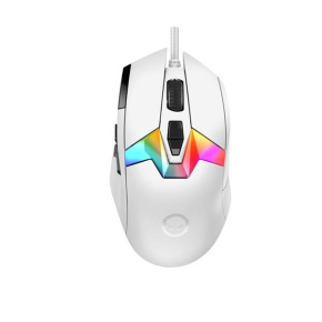 Lorgar MSP80, profi herná myš, 8 progr. tlač., senzor Pixart PAW3395, 26.000 DPI, režim podsv. RGB, biela