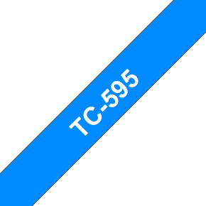 Brother TC-595 - biela tlač na modrom podklade, šírka 9mm