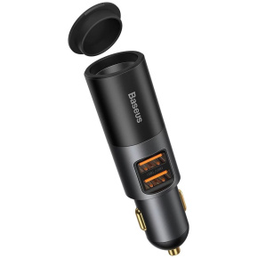 Baseus CCBT-D0G Share Together Car Charger with Cigarette Lighter Port 2x USB, 120W Grey