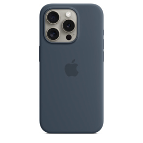 iPhone 15 Pre Silicone Case with MS - Storm Blue