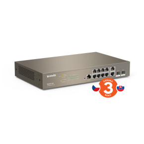 Tenda TEG5312F Gigabit L3 Managed Switch, 10x RJ45 1Gb/s, 2x SFP, STP, RSTP, MSTP, IGMP, VLAN, Rack