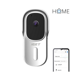 iGET HOME Doorbell DS1 White - WiFi batériový videozvonček, FullHD, obojsmerný zvuk, CZ aplikácie