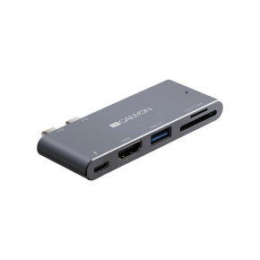 Canyon DS-5, Thunderbolt 3 Docking Station, 5 portov, 1xThunderbolt 3+1xUSB3.0+1xHDM+SD a TF Reader