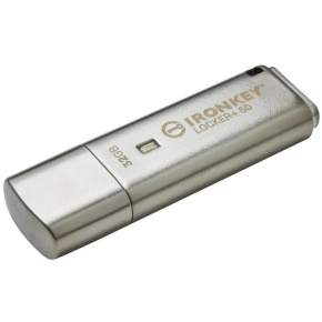 Kingston IronKey Locker+ 50/32GB/145MBps/USB 3.1/USB-A/Strieborná