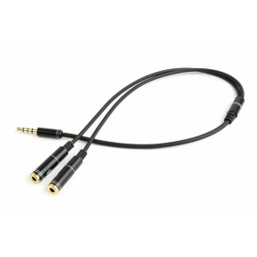 GEMBIRD 3,5 mm jack audio+microphone redukcia, 20 cm, 2xF/M, 4pin