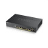 Zyxel GS1920-8HPv2, 10 Port Smart Managed Switch 8x Gigabit Copper and 2x Gigabit dual pers., hybrid mode, 130 Watt PoE, fanless