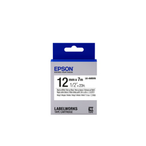 Epson Label Cartridge Vinyl LK-4WBVN Black/White 12mm (7 metrov)