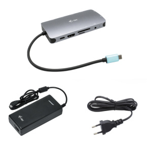 i-tec USB-C Metal Nano Dock HDMI/VGA s LAN, Power Delivery 100 W + zdroj 112W