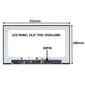 LCD PANEL 14,0'' FHD 1920x1080 30PIN MATNÝ IPS / BEZ ÚCHYTOV